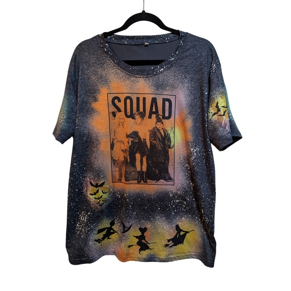 Hocus Pocus Squad XL Bleach Dye Graphic TShirt Halloween Witchy Grunge Goth - Picture 1 of 5